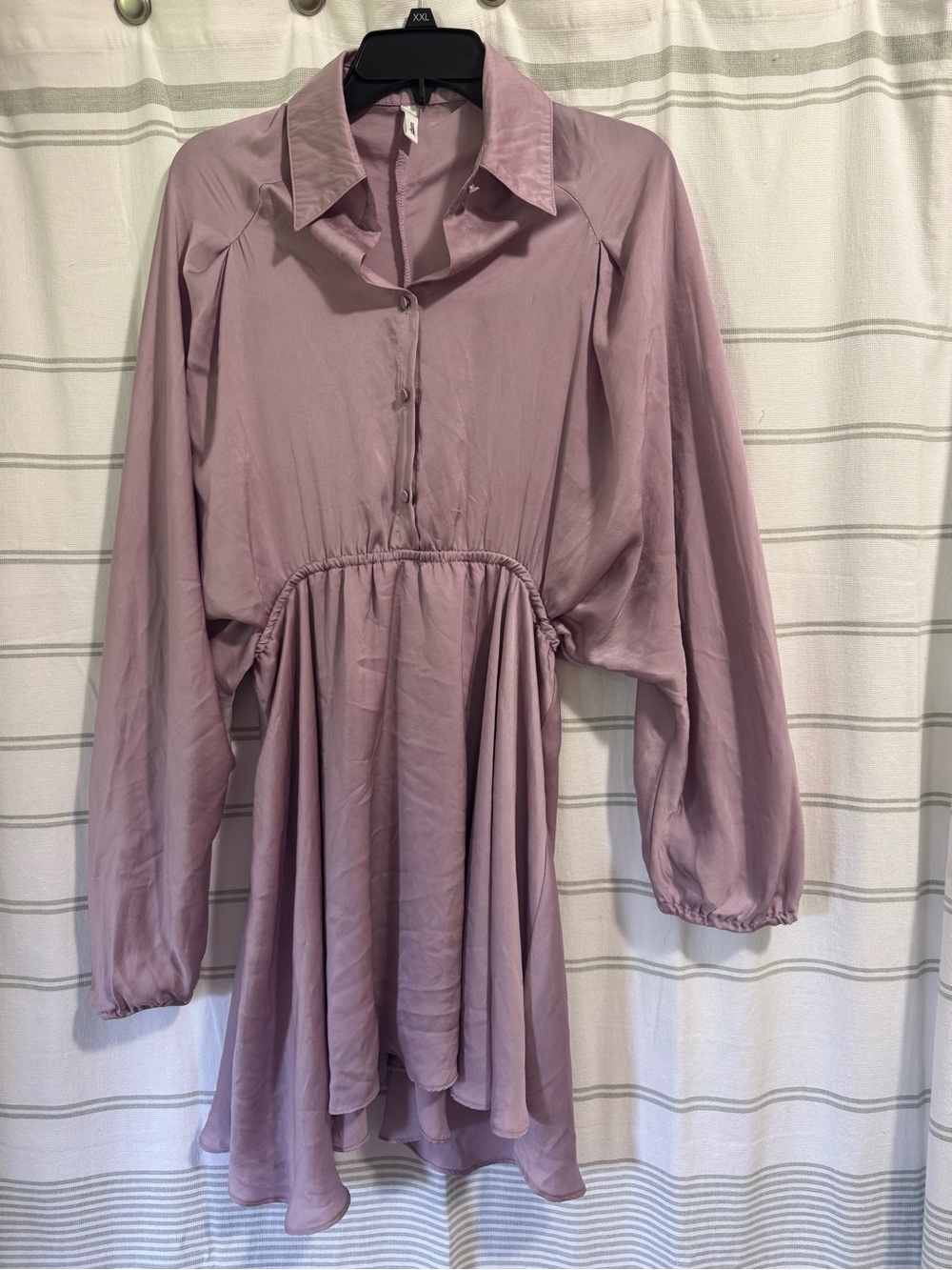 glam Dusty Mauve Long-Sleeve Smock Dress